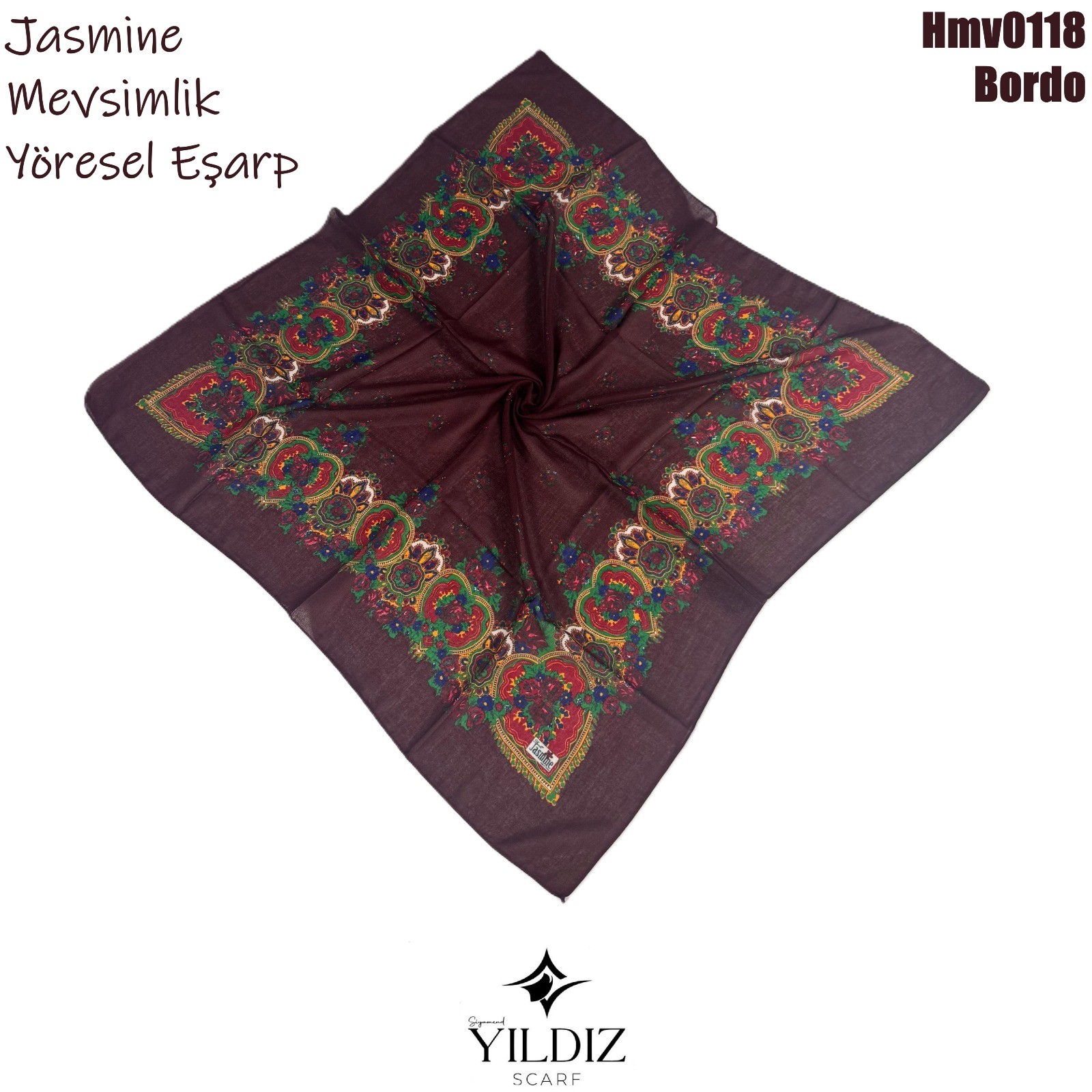 A-018 Mevsimlik Yöresel Eşarp - Bordo