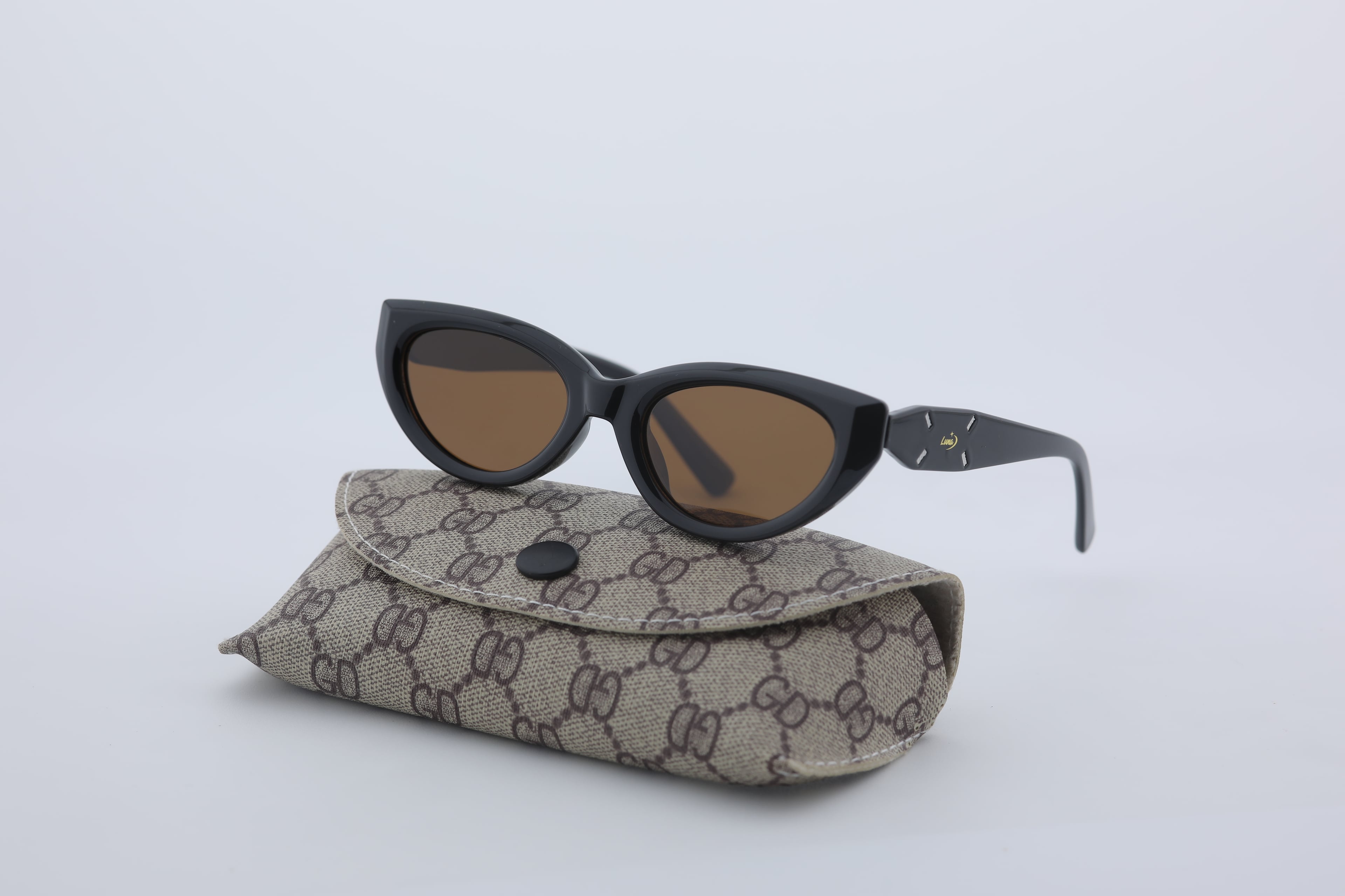 Uzayy Eyewear Luna Havana – Kadın Güneş Gözlüğü | Siyah TR90 Cat-Eye Çerçeve, Kahverengi UV400 Lens, Orijinal