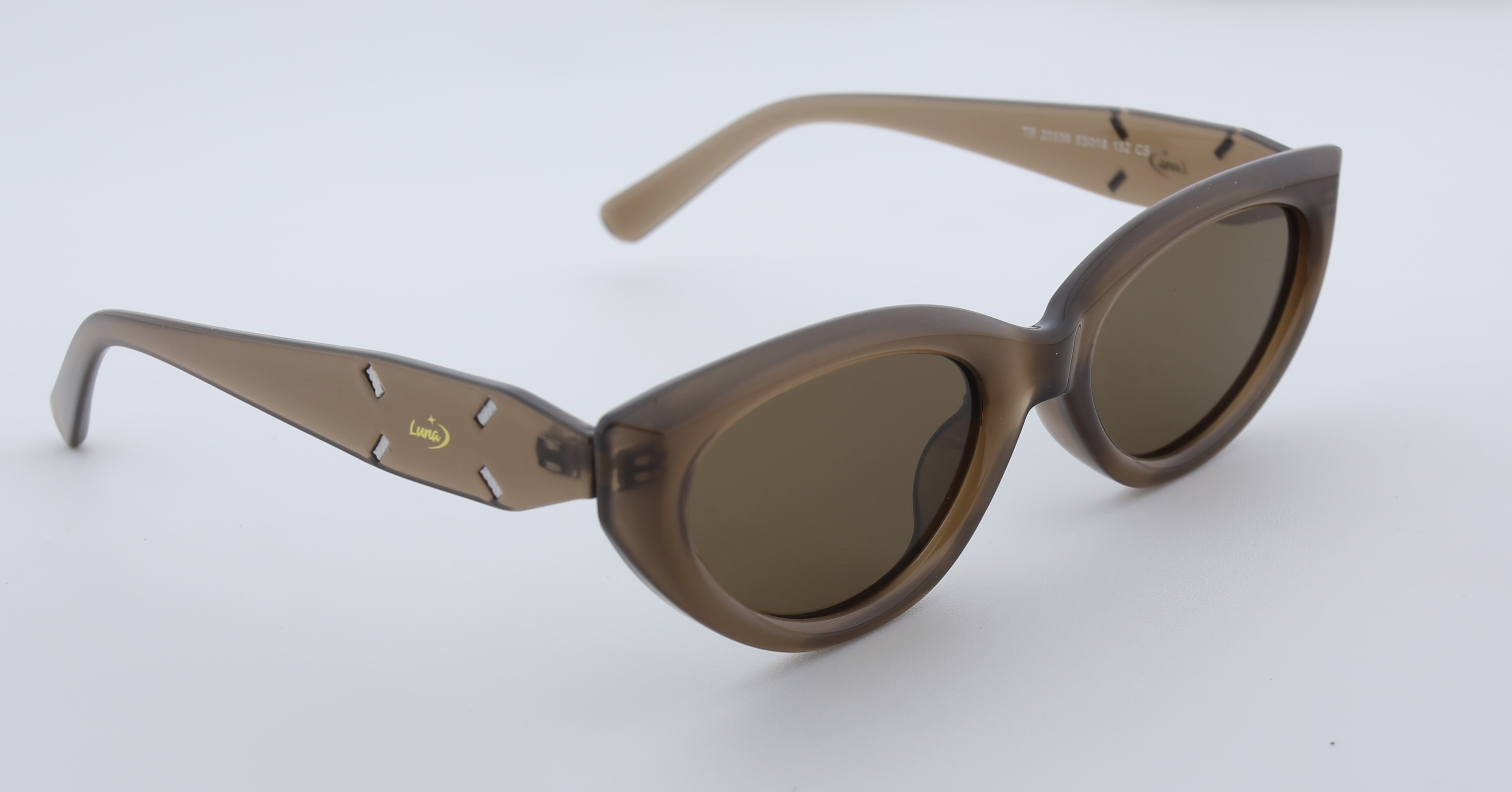 Uzayy Eyewear  Luna Serisi Kahverengi Cat-Eye Kadın Güneş Gözlüğü UV400 – TR90 - Polarized 
