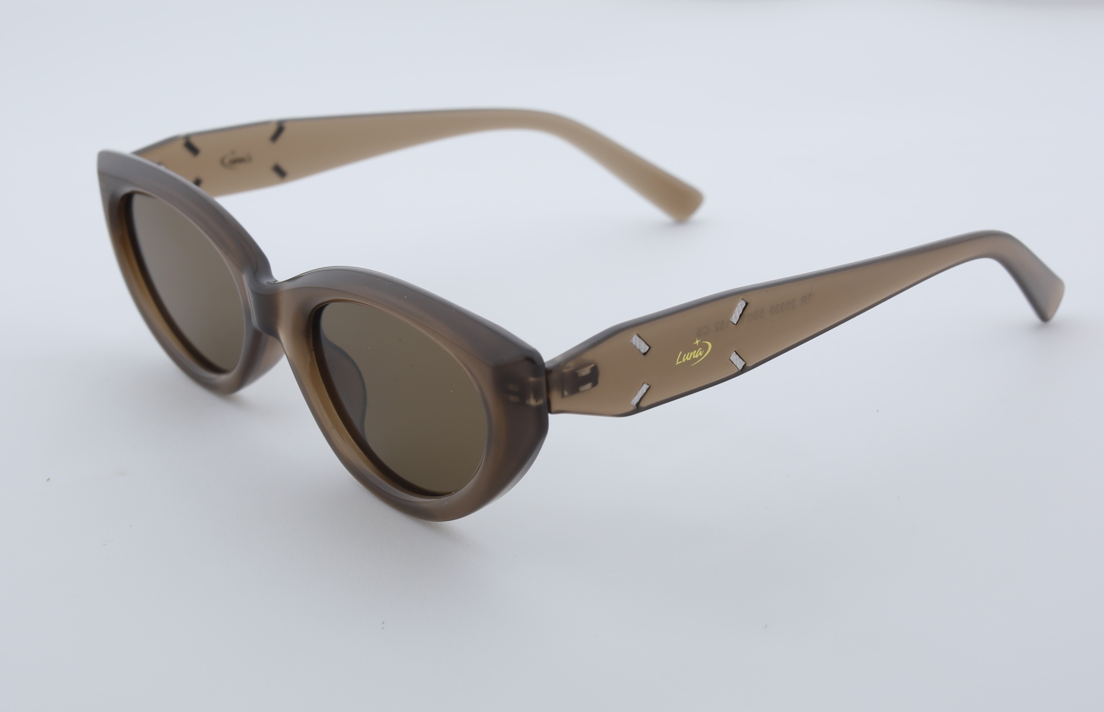 Uzayy Eyewear  Luna Serisi Kahverengi Cat-Eye Kadın Güneş Gözlüğü UV400 – TR90 - Polarized 