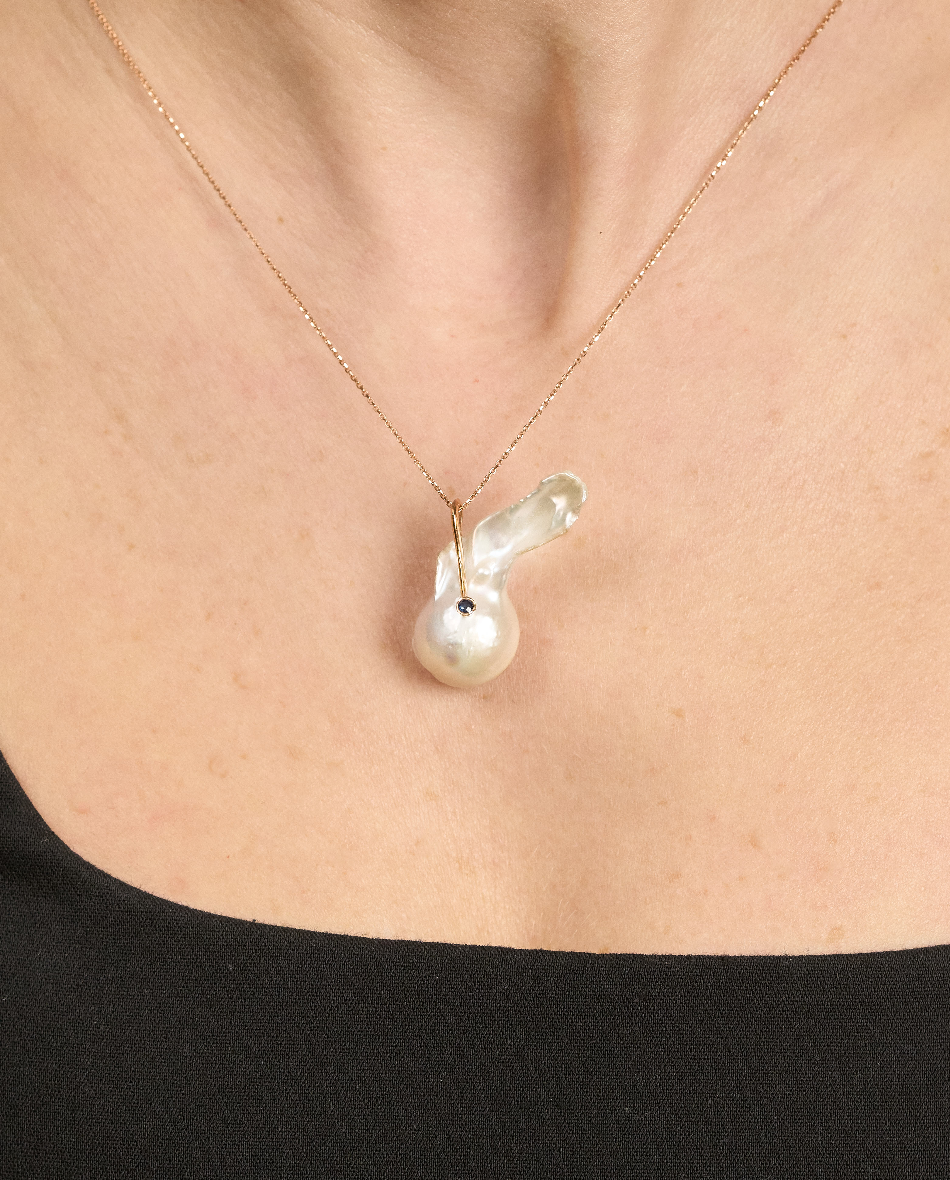 Safir Barok İnci Kolye 