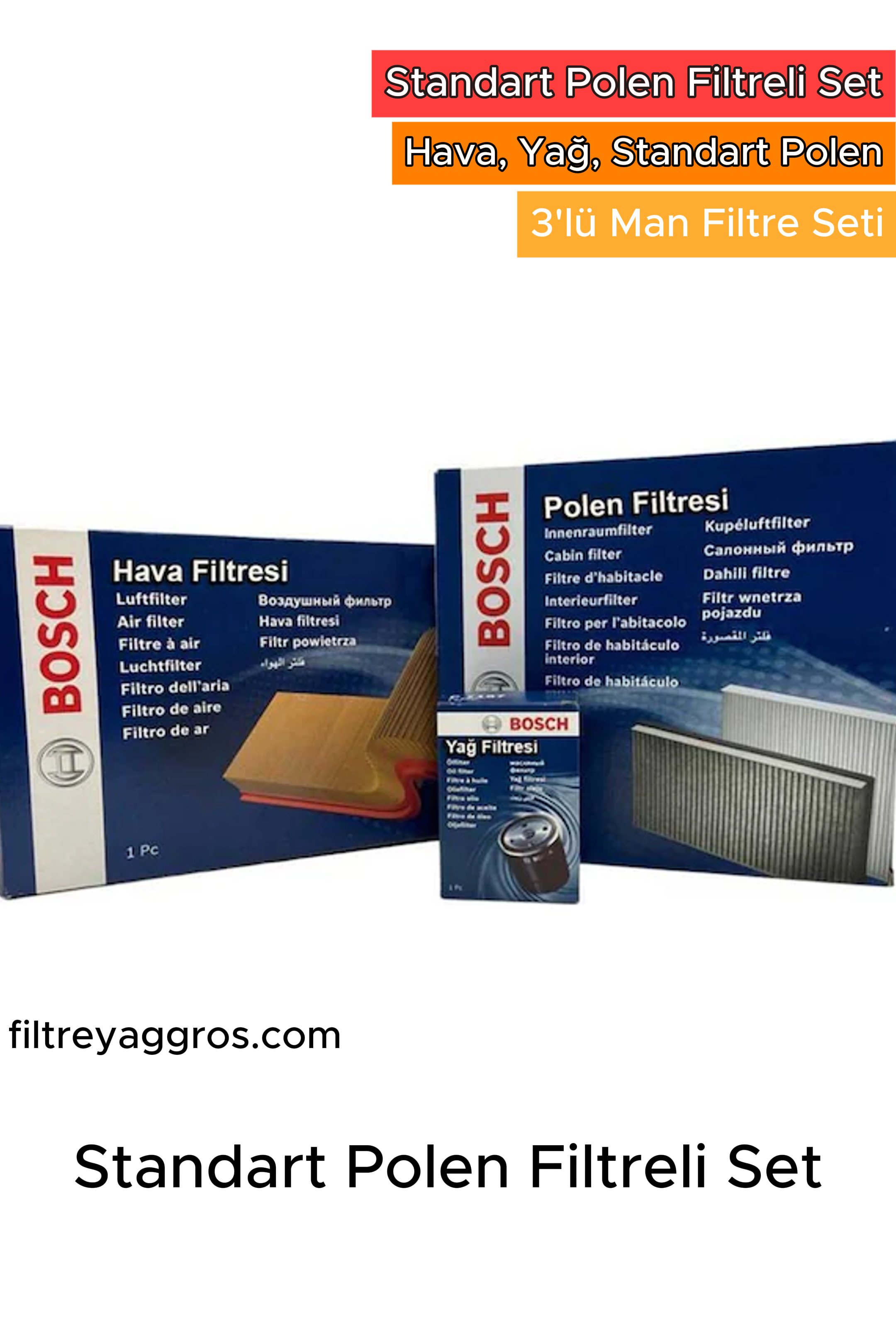Ford Focus 3 1.6 Benzinli Bosch Filtre Bakım Seti 2011-2018