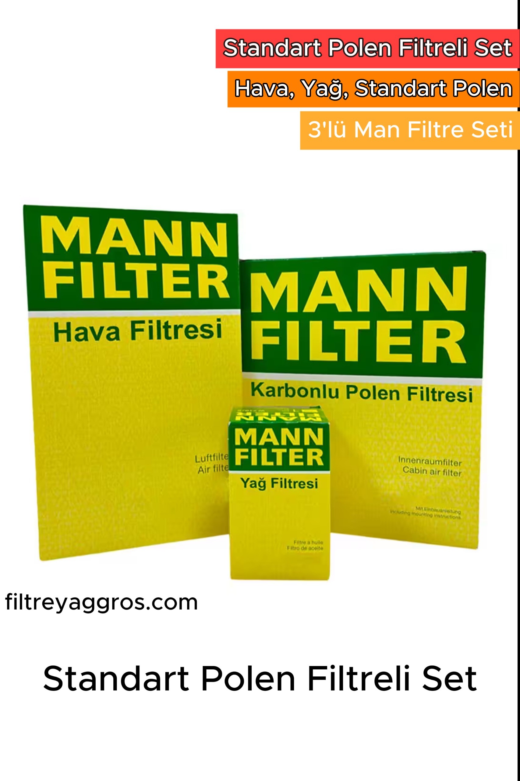 BMW X6 F16 30d MANN Filtre Bakım Seti 2014-2019 Hava+Yağ+Karbon Polen