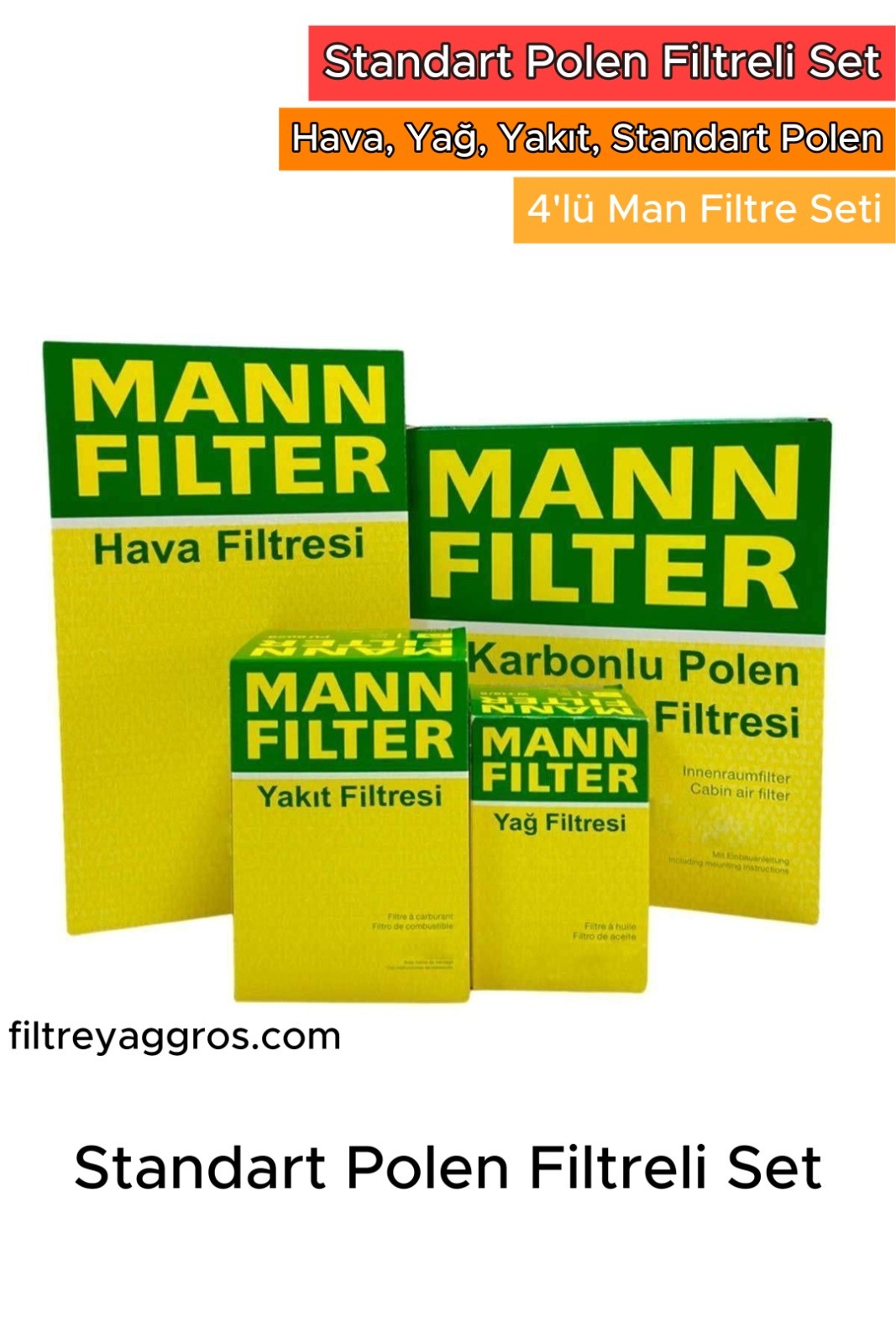 Citroen C3 1.6 Hdı Dizel Mann Filtre Bakım Seti 2005-2009 Hava+yağ+yakıt+karbonlu Polen