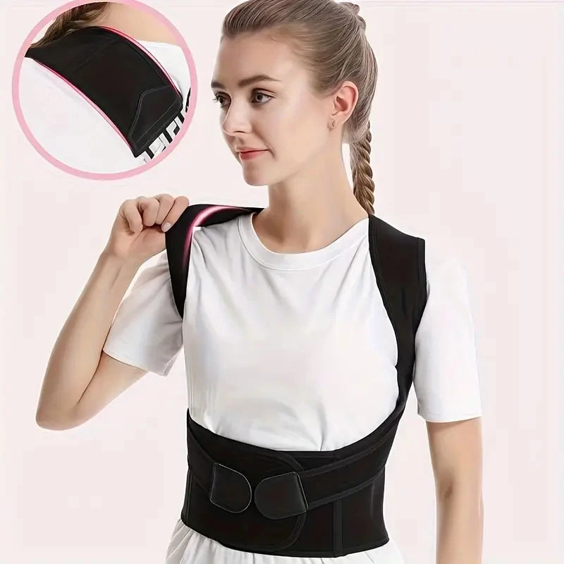 Unisex Duruş Destek Kemeri Siyah/Pembe