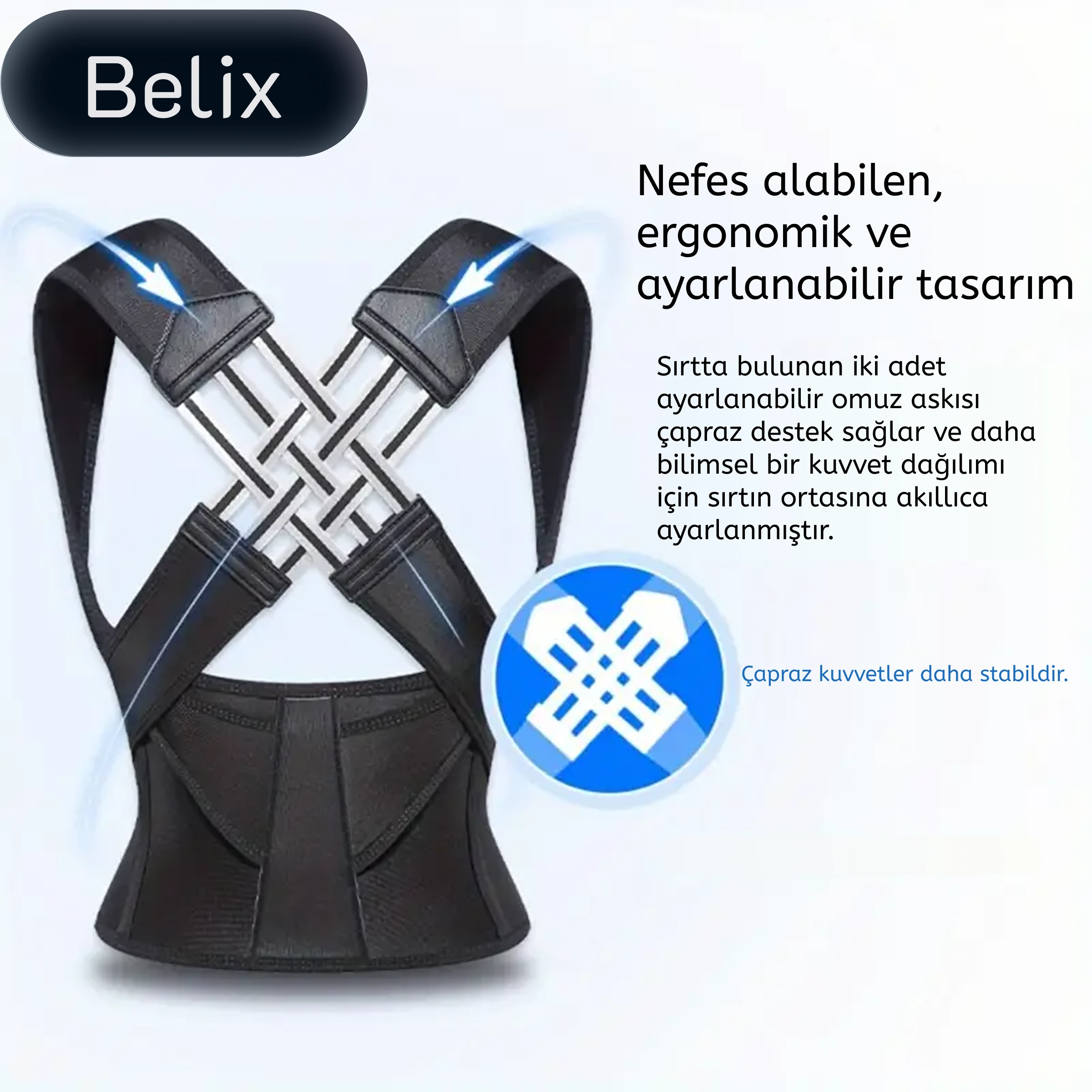 Unisex Duruş Destek Kemeri Siyah/Pembe