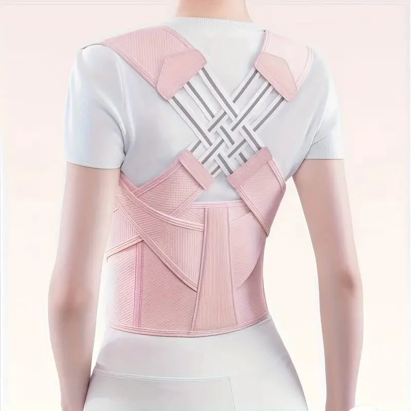 Unisex Duruş Destek Kemeri Siyah/Pembe