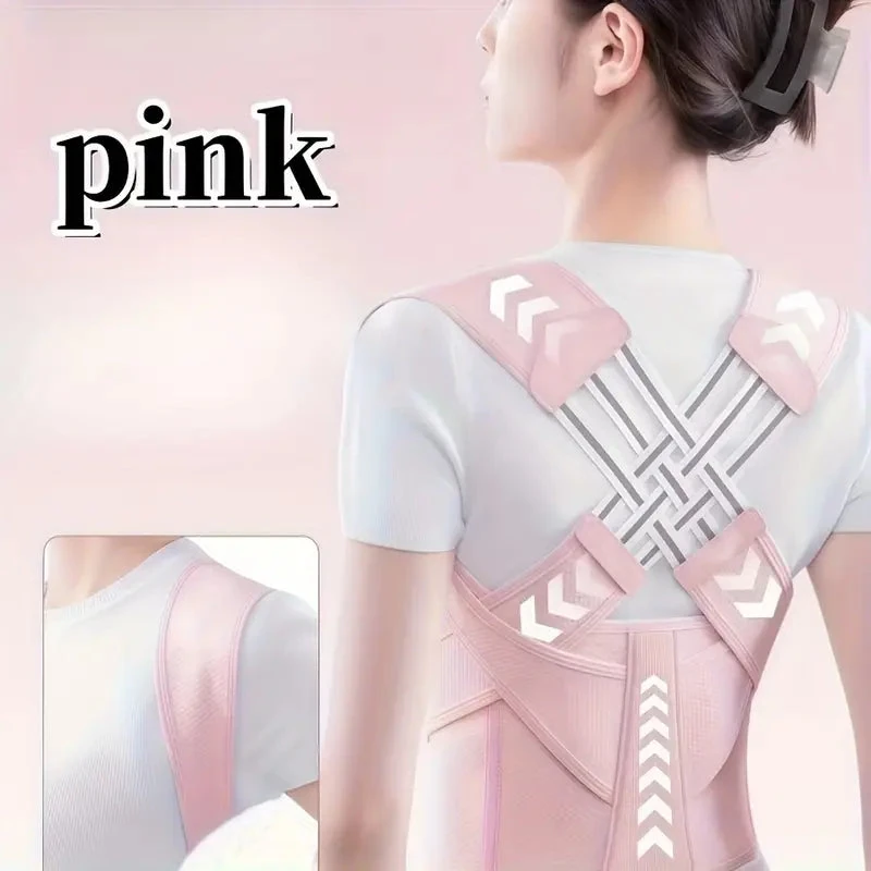 Unisex Duruş Destek Kemeri Siyah/Pembe