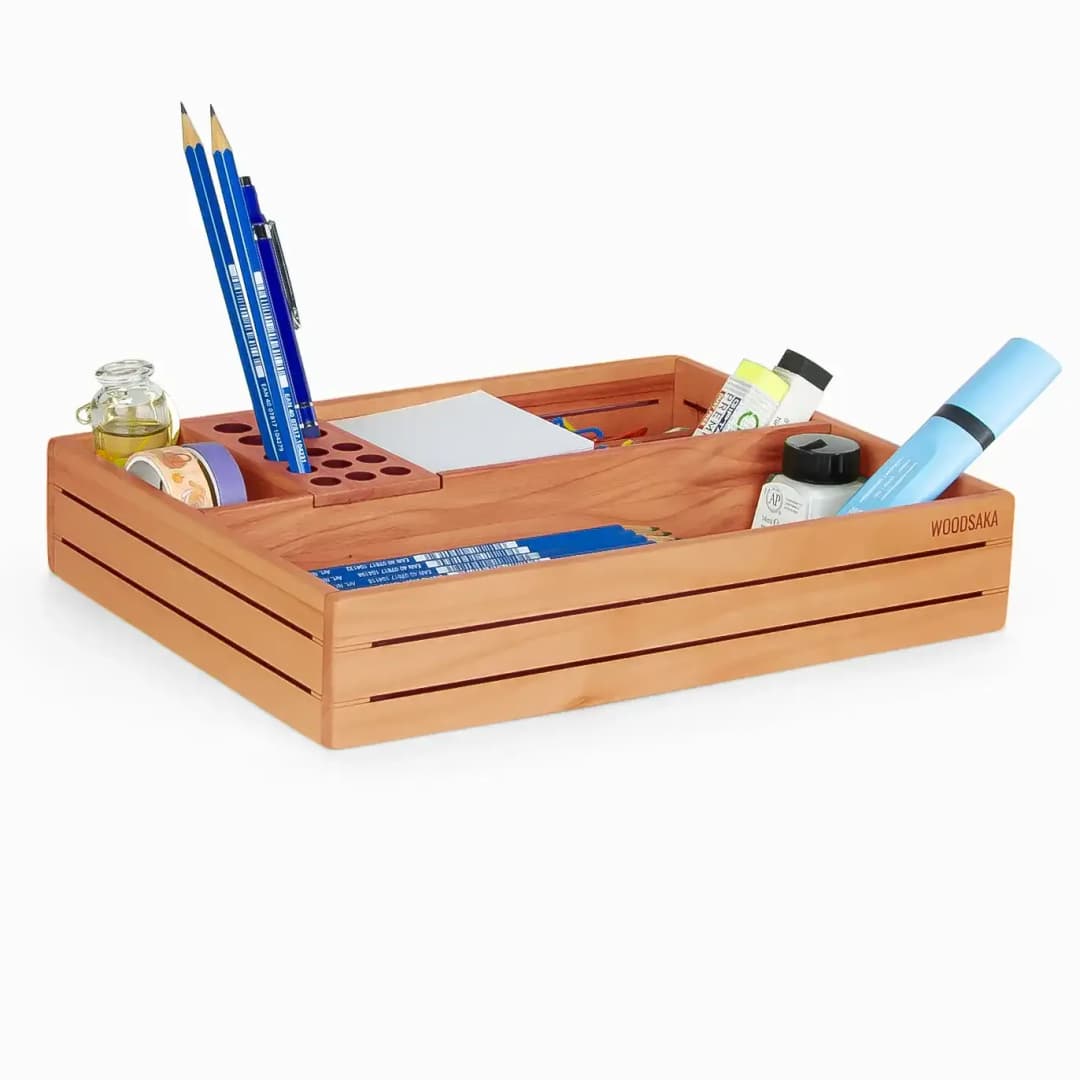 Woodsaka 3Line Ahşap Masaüstü Organizer ve Düzenleyici