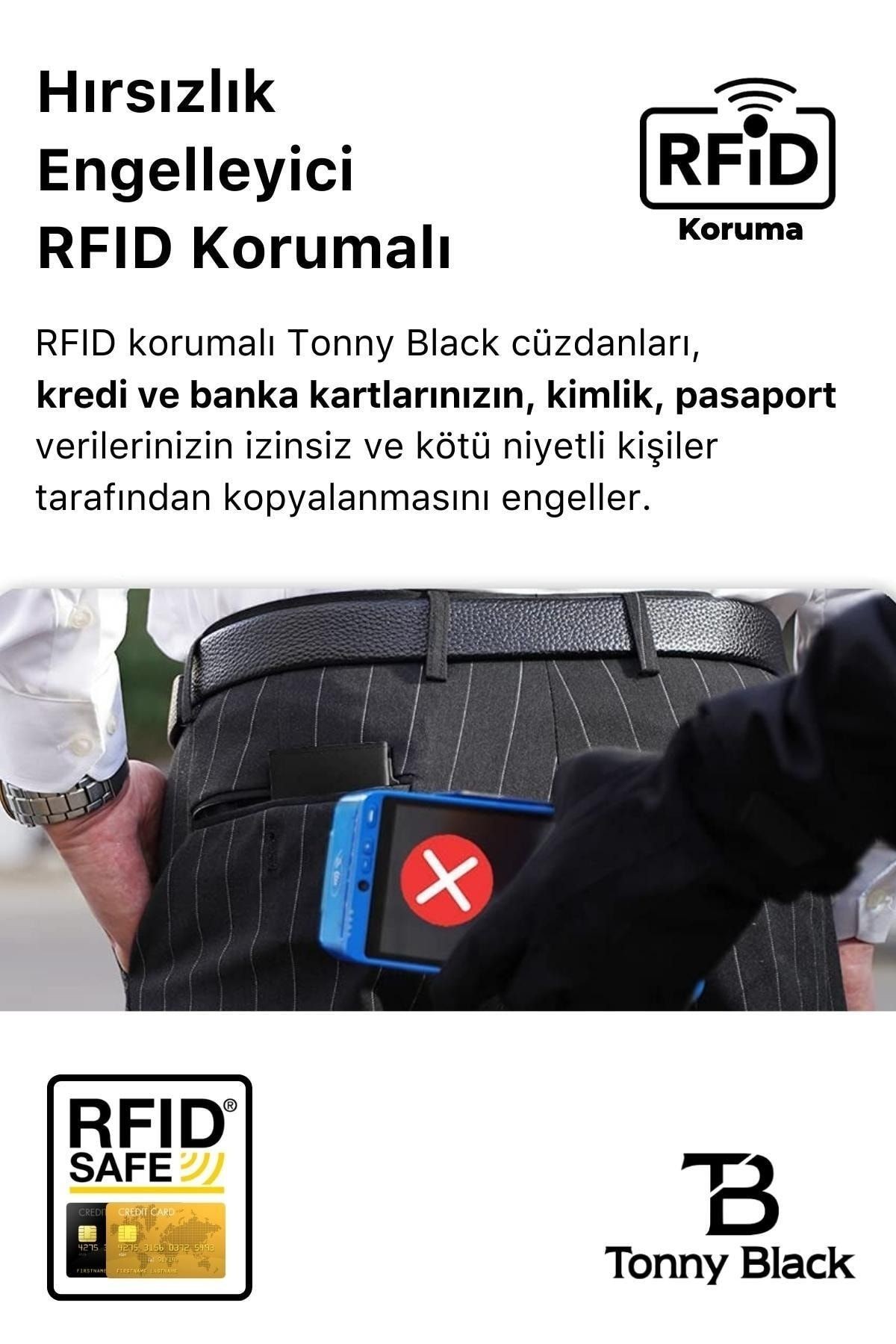 Orijinal Otomatik Mekanizmalı Kutulu Rfid Korumalı Hırsızlık Engelleyici Para & Kartlıklı Cüzdan - Taba