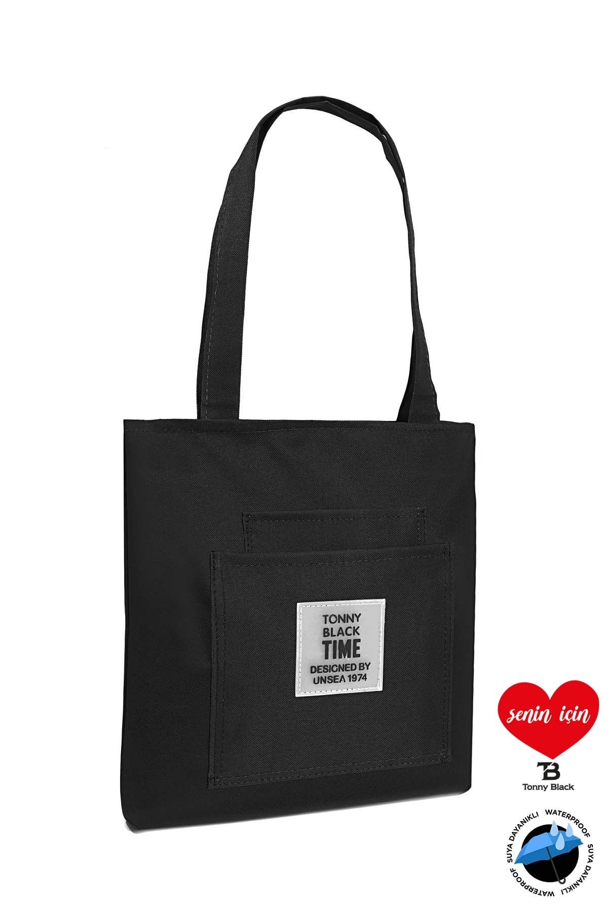 Orijinal Time Serisi 3 Bölmeli Fermuarlı Su Geçirmez Yumuşak Bez Kumaş Tote Bag Kol & Omuz Çantası