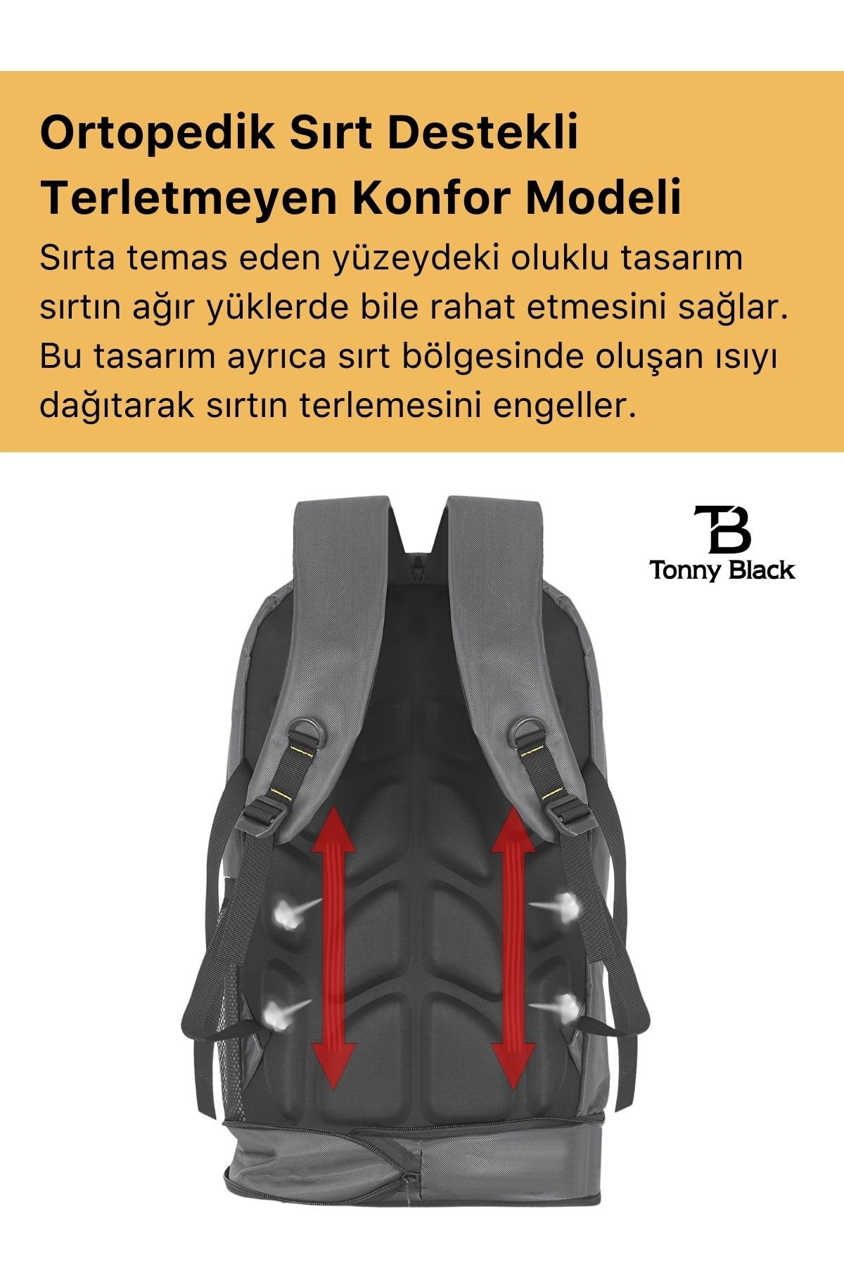 Orijinal Körüklü Ortopedik Konfor Modeli Çok Gözlü Gezi Seyahat Yürüyüş Dağcı Kamp Spor Sırt Çantası - Gri