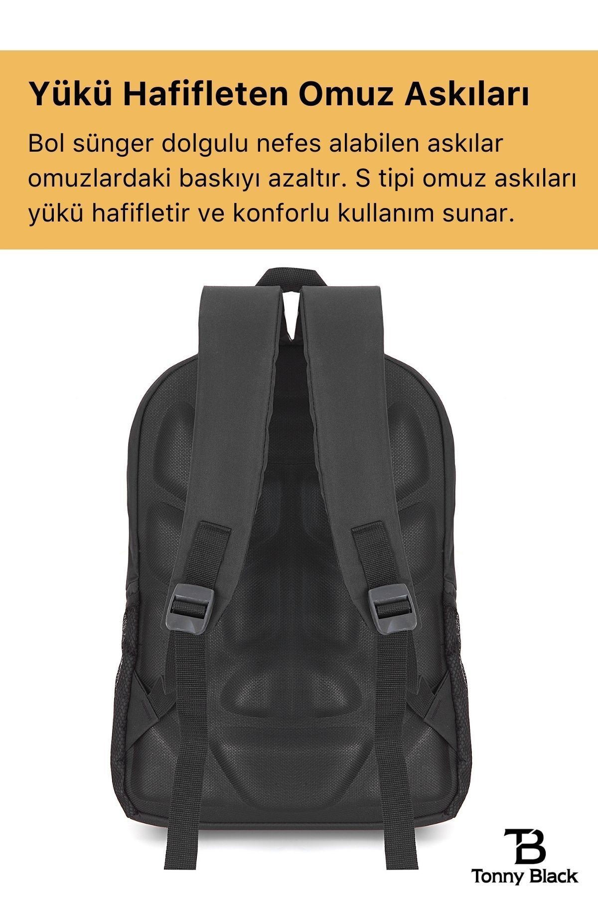 Orijinal 15.6" Unisex Ortopedik Sırt Destekli Laptop Bölmeli Notebook Bilgisayar Için Sırt Çantası