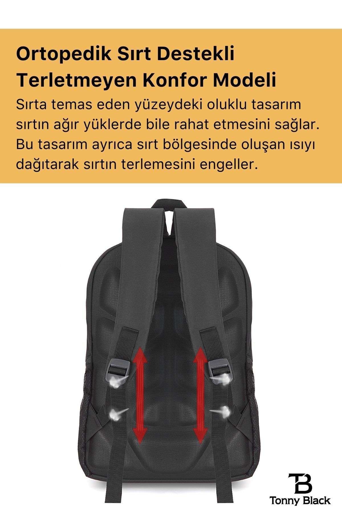 Orijinal 15.6" Unisex Ortopedik Sırt Destekli Laptop Bölmeli Notebook Bilgisayar Için Sırt Çantası