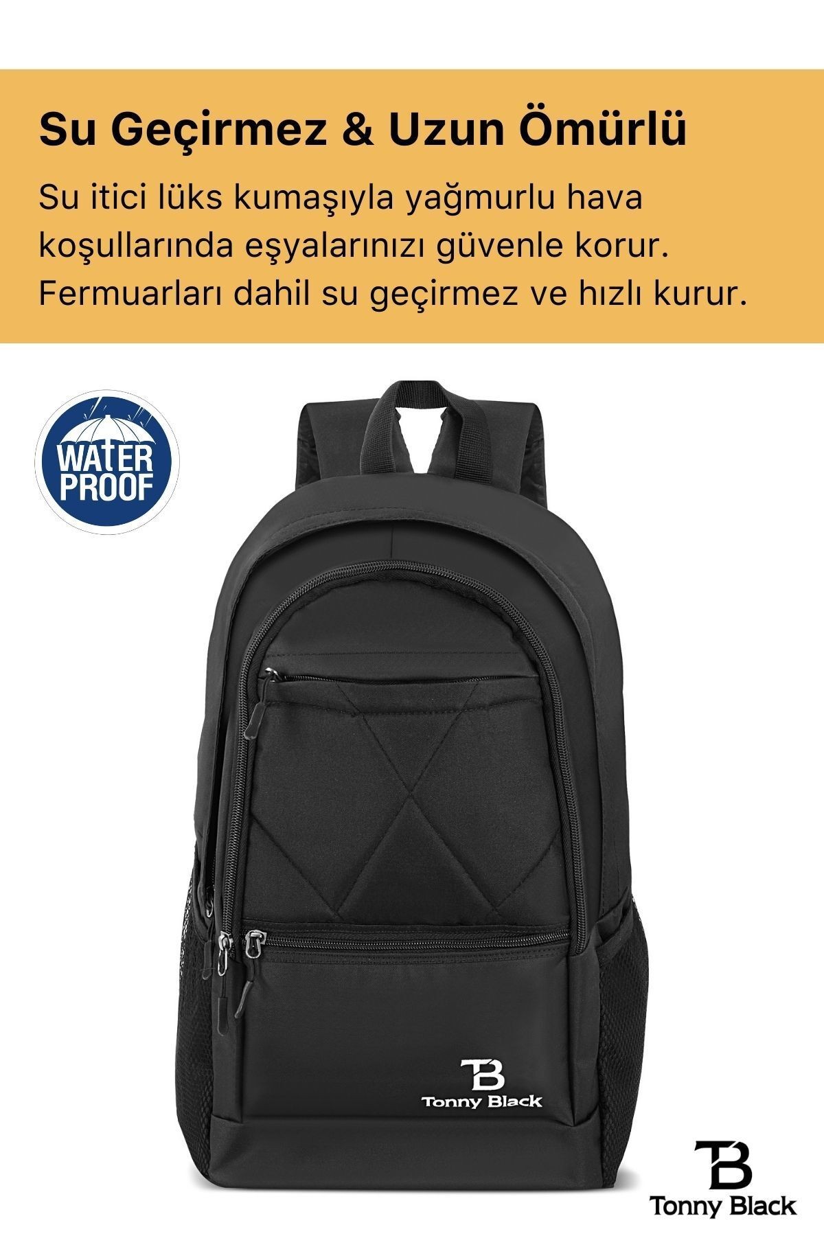 Orijinal 15.6" Unisex Ortopedik Sırt Destekli Laptop Bölmeli Notebook Bilgisayar Için Sırt Çantası - Siyah