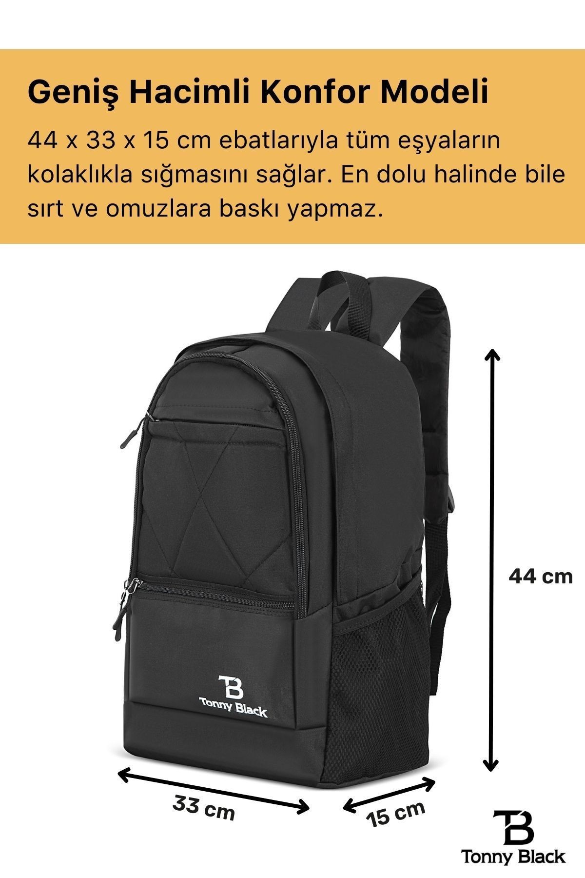 Orijinal 15.6" Unisex Ortopedik Sırt Destekli Laptop Bölmeli Notebook Bilgisayar Için Sırt Çantası