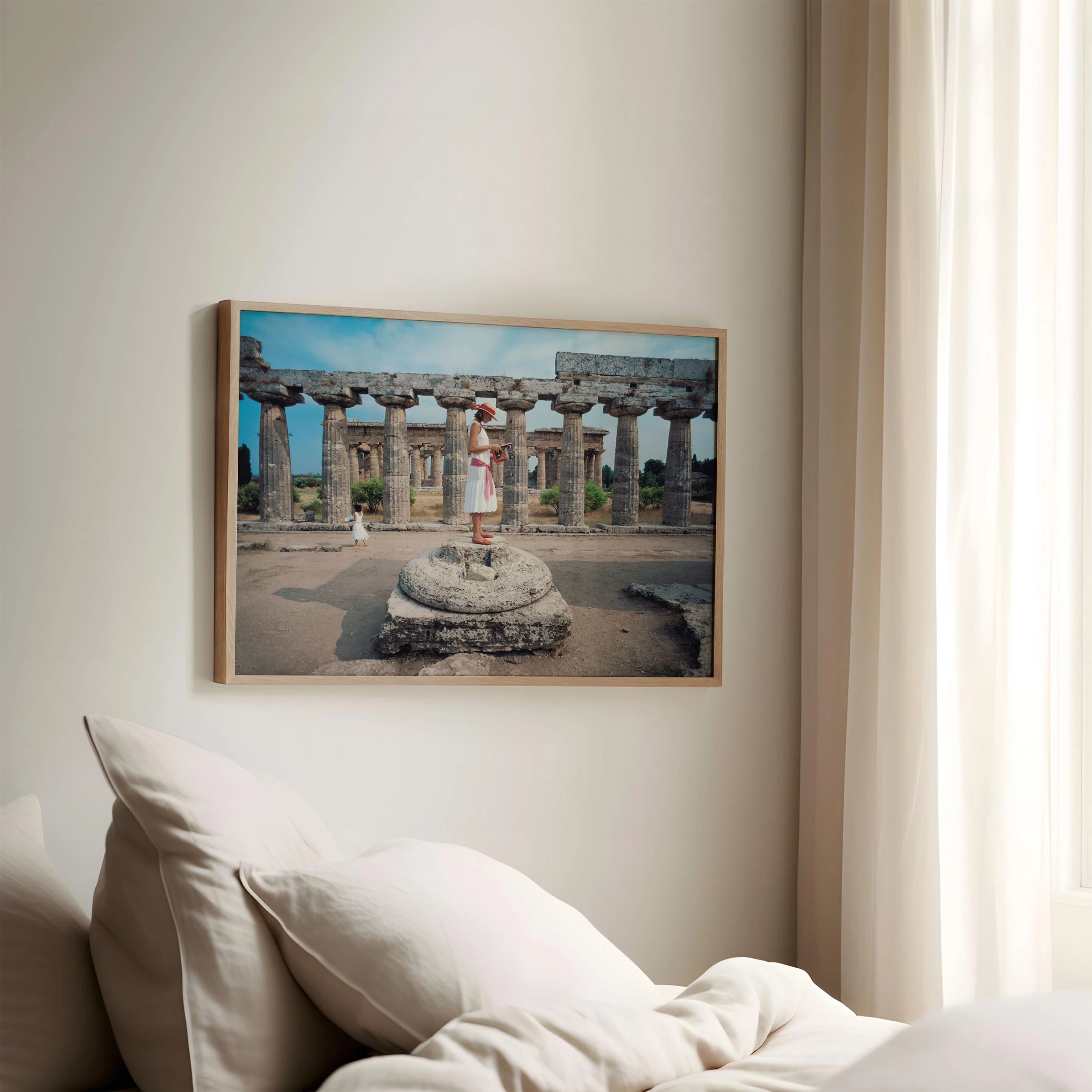 Laura Hawk amid the ruins of Paestum