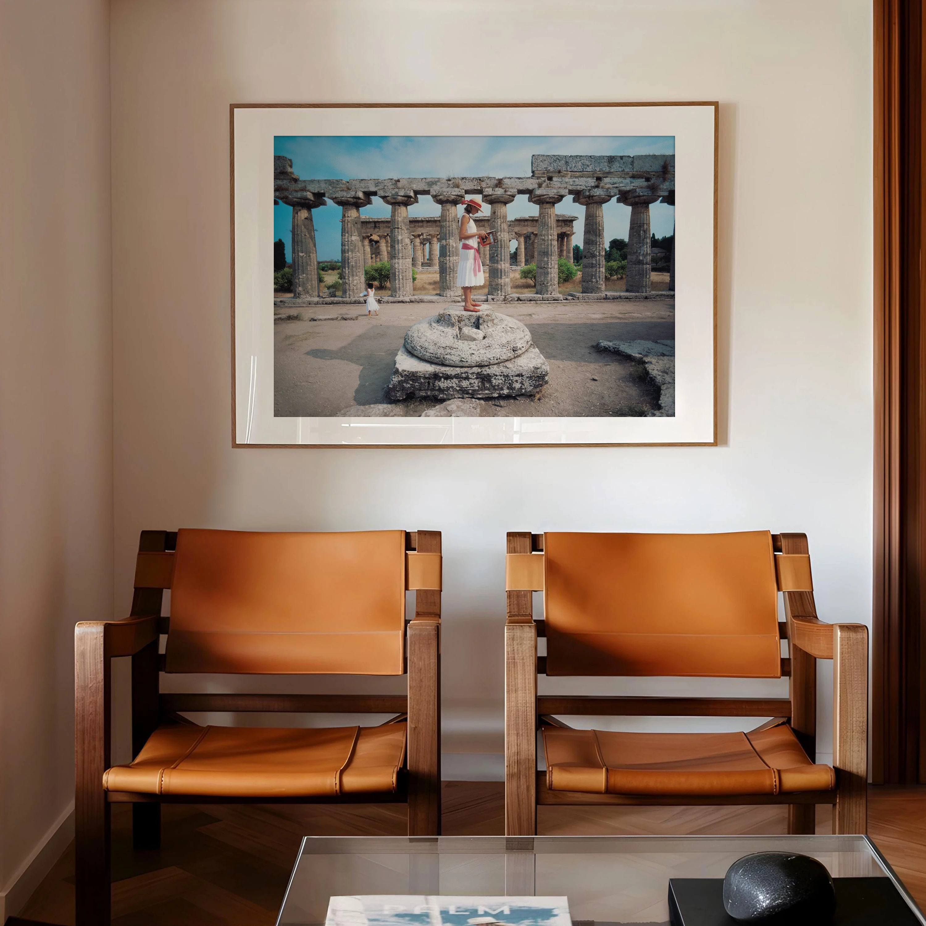 Laura Hawk amid the ruins of Paestum