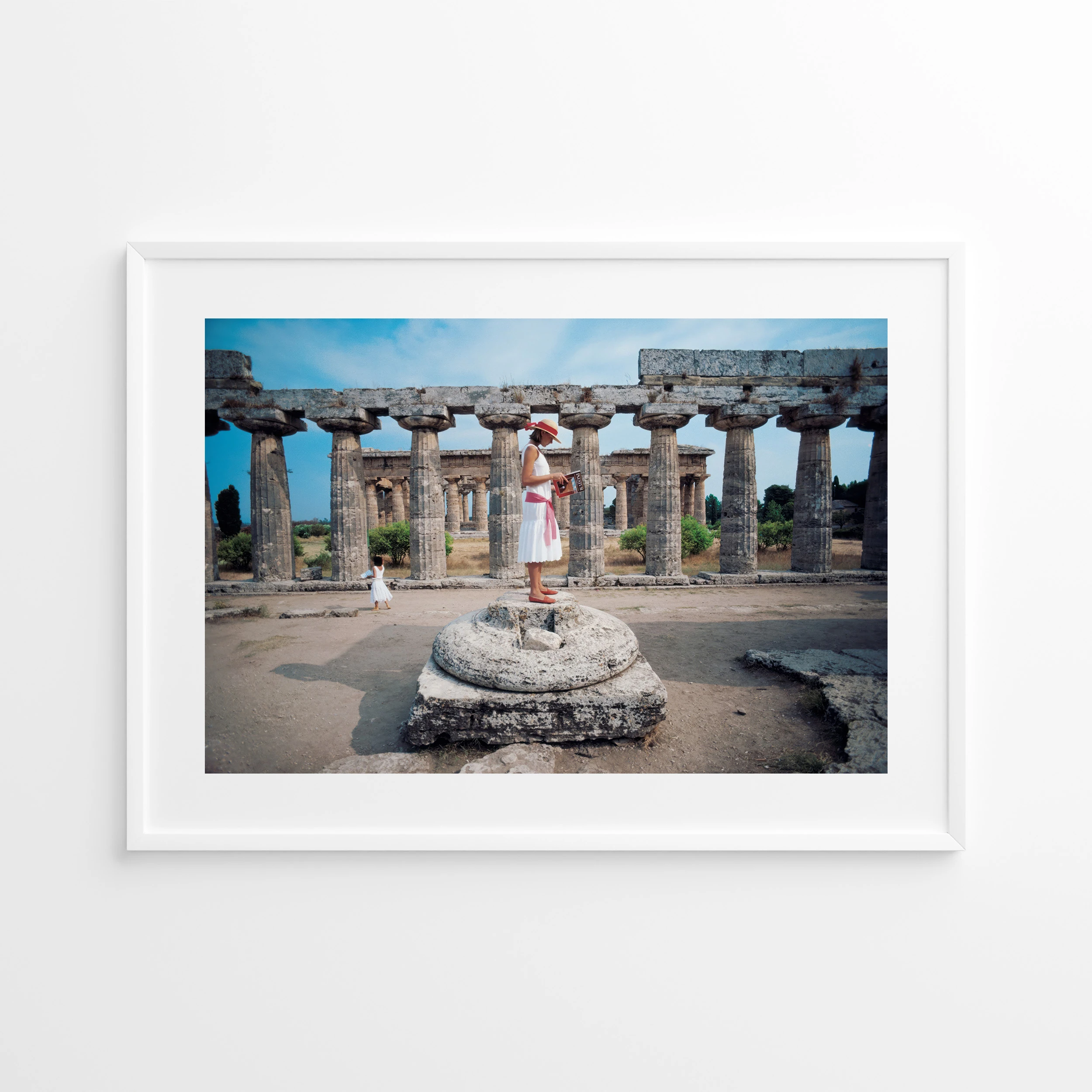 Laura Hawk amid the ruins of Paestum