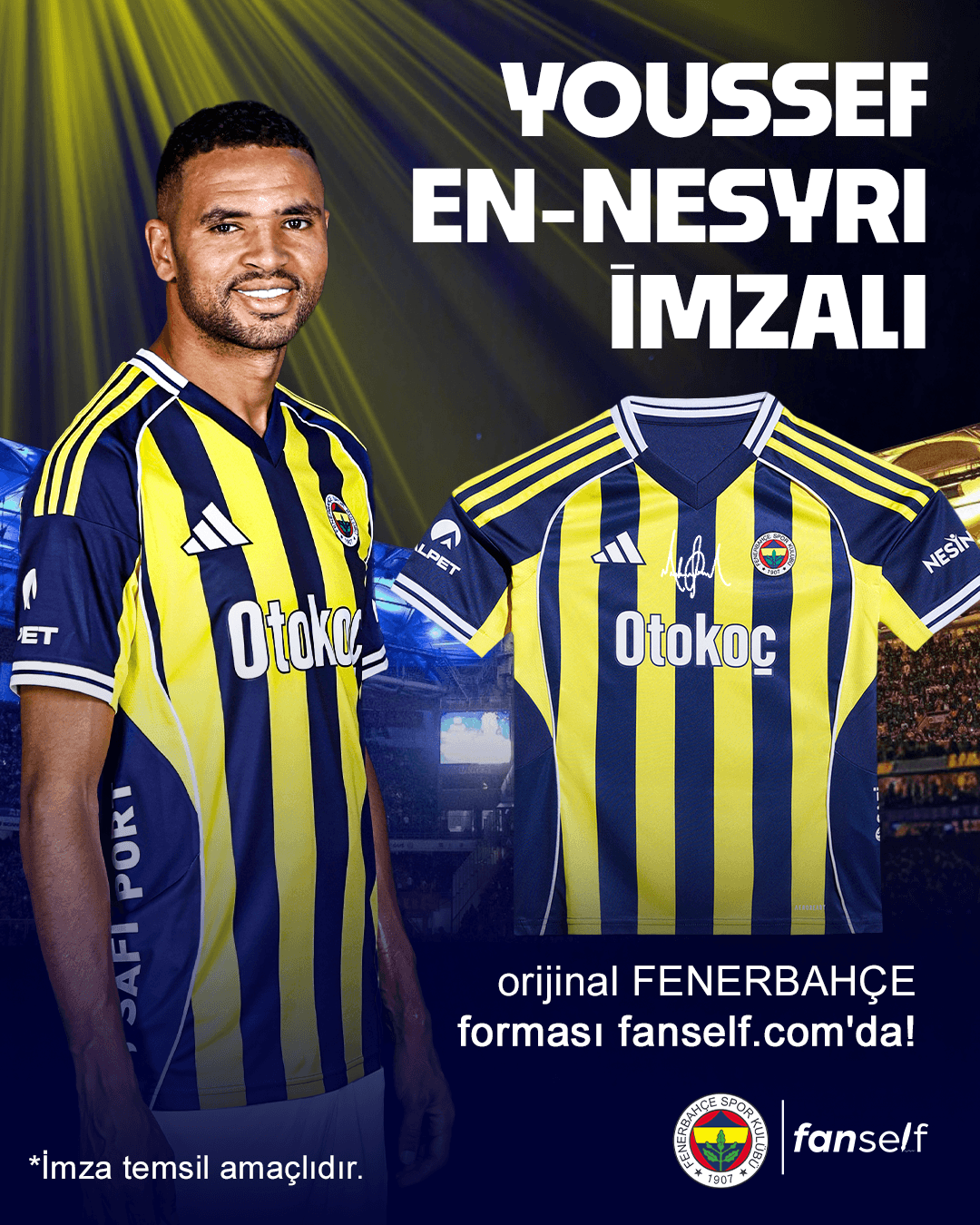 Youssef En-Nesyri Islak İmzalı Fenerbahçe Çocuk Forması