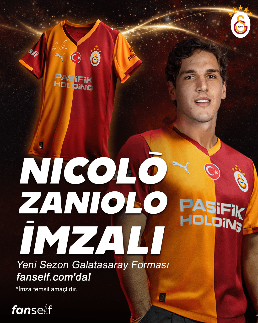 Nicolo Zaniolo İmzalı Galatasaray Çocuk Forması