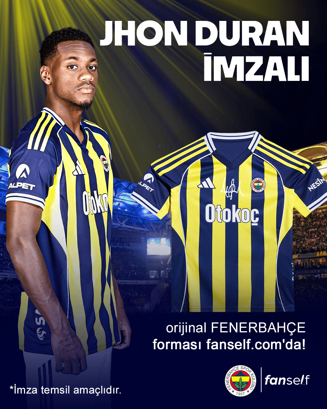 Jhon Duran İmzalı Fenerbahçe Forması