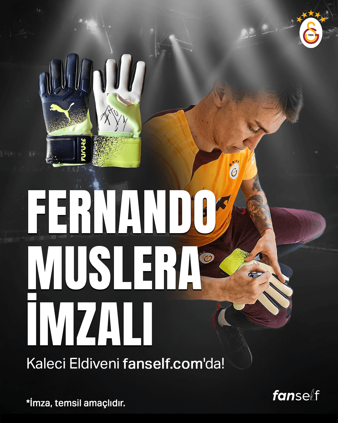 Fernando Muslera İmzalı Kaleci Eldiveni - Sınırlı Sayıdadır 