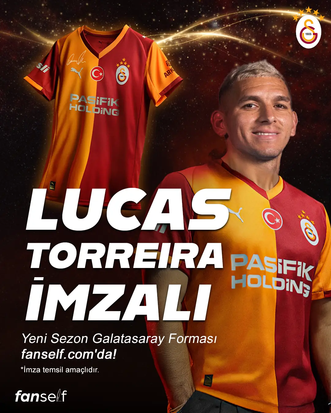 Lucas Torreira İmzalı Galatasaray Çocuk Forması