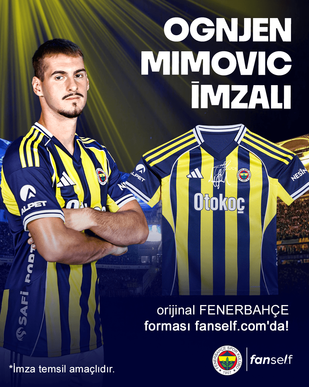 Ognjen Mimovic Islak İmzalı Fenerbahçe Çocuk Forması