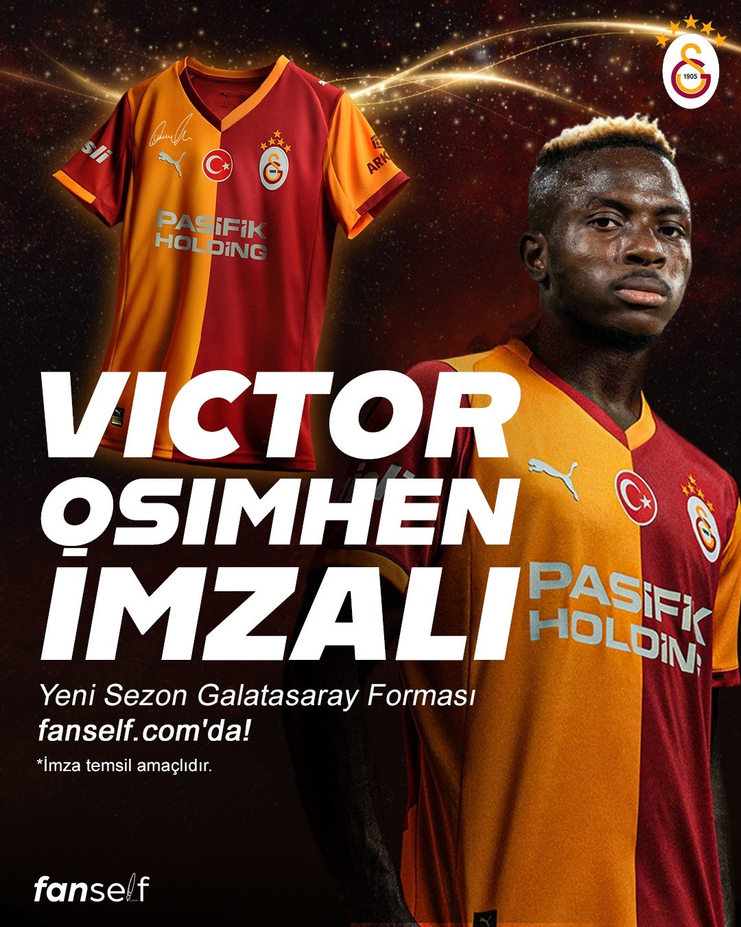 Victor Osimhen İmzalı Galatasaray Çocuk Forması