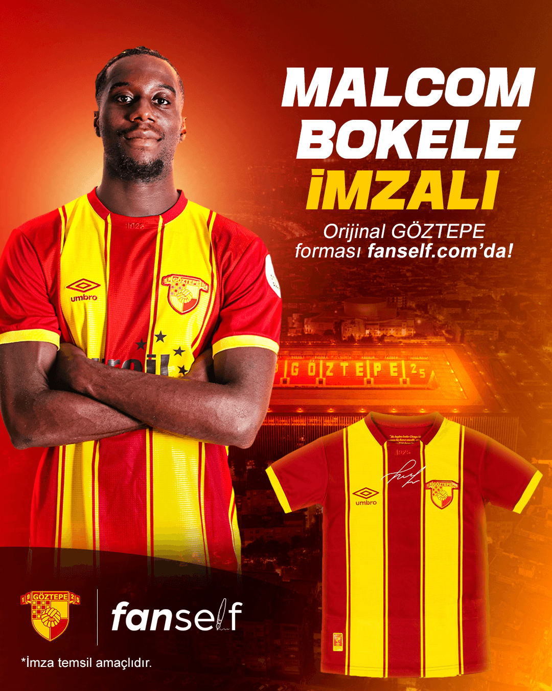 Malcom Bokele Signed Göztepe Jersey