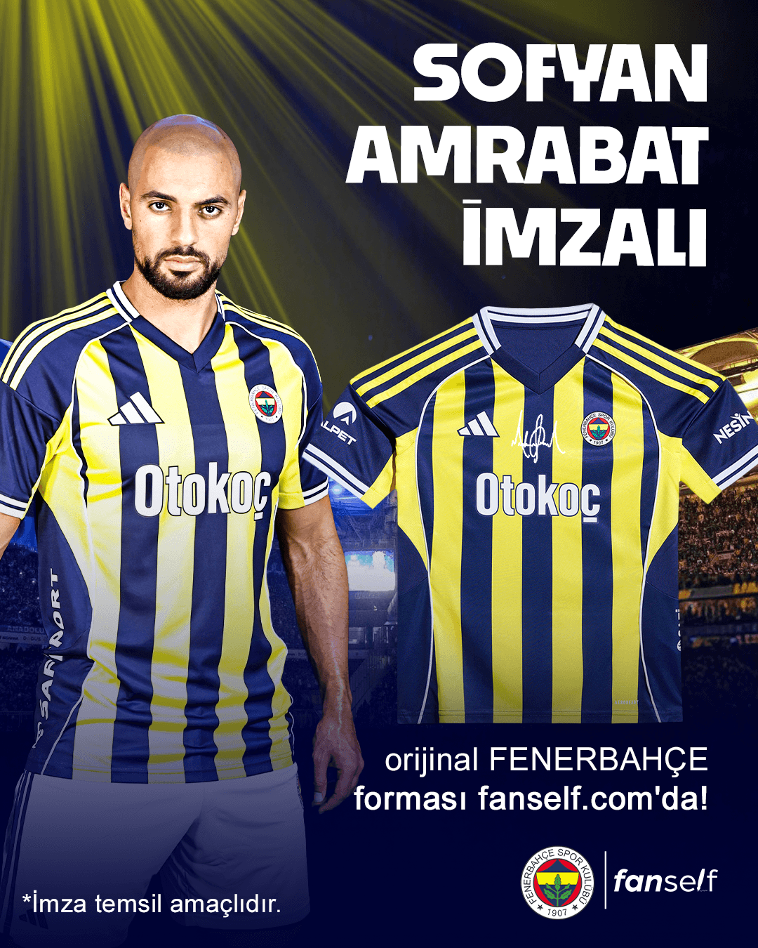 Sofyan Amrabat Islak İmzalı Çocuk Forması