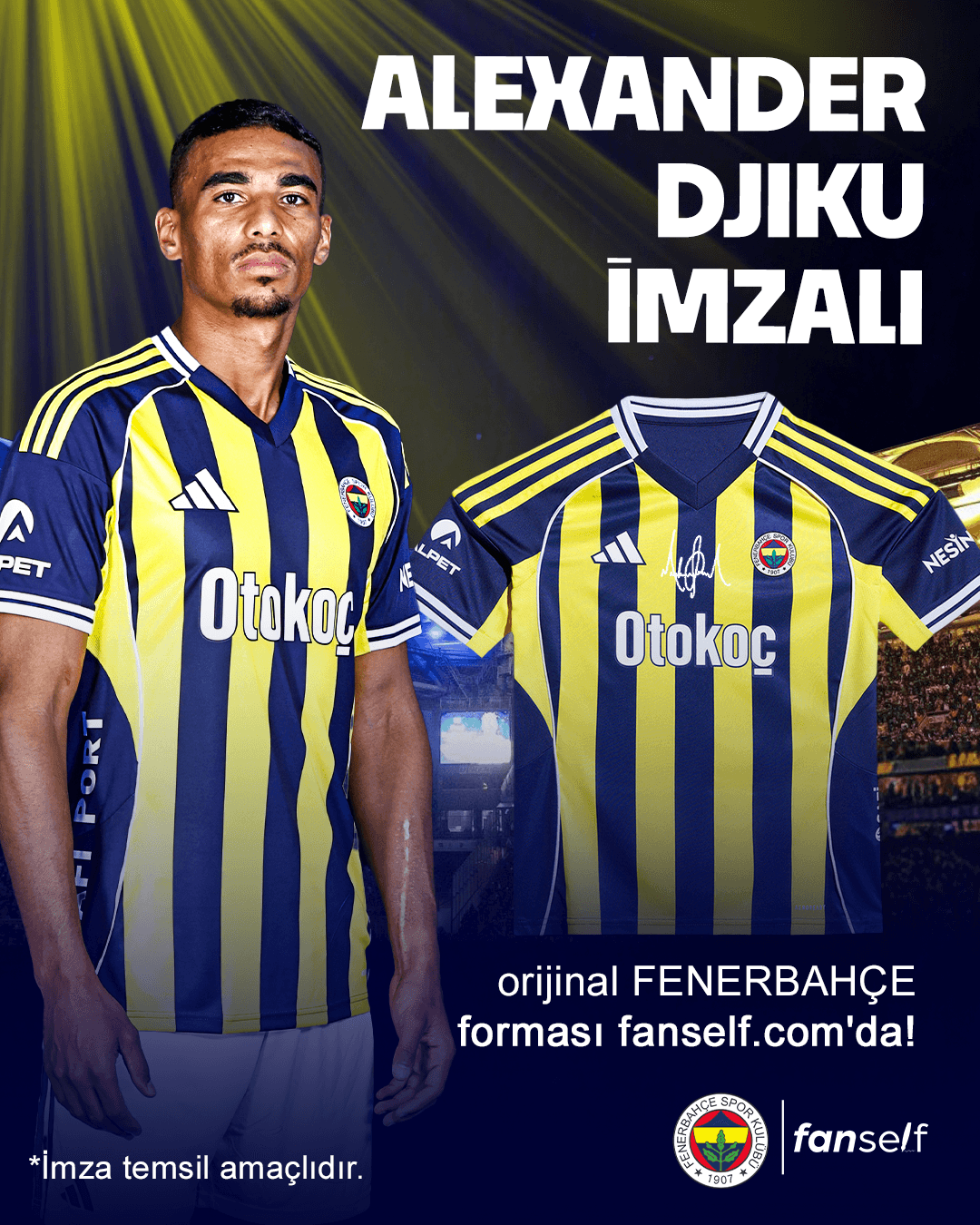 Alexander Djiku Islak İmzalı Fenerbahçe Çocuk Forması