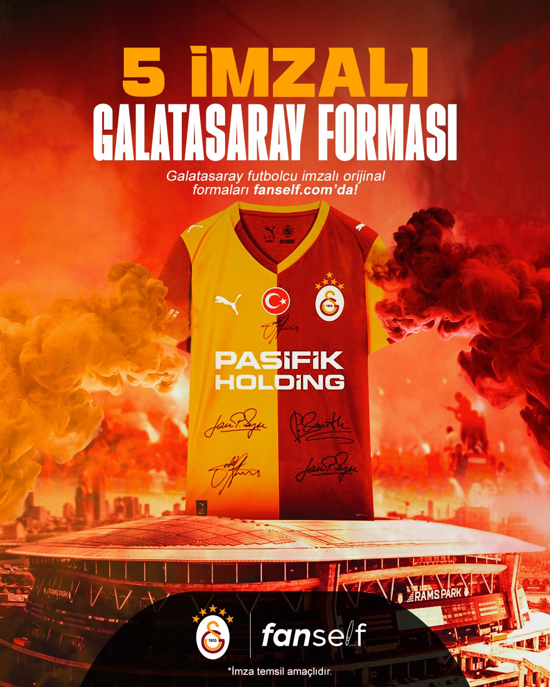 5 Futbolcu İmzalı Galatasaray Forması