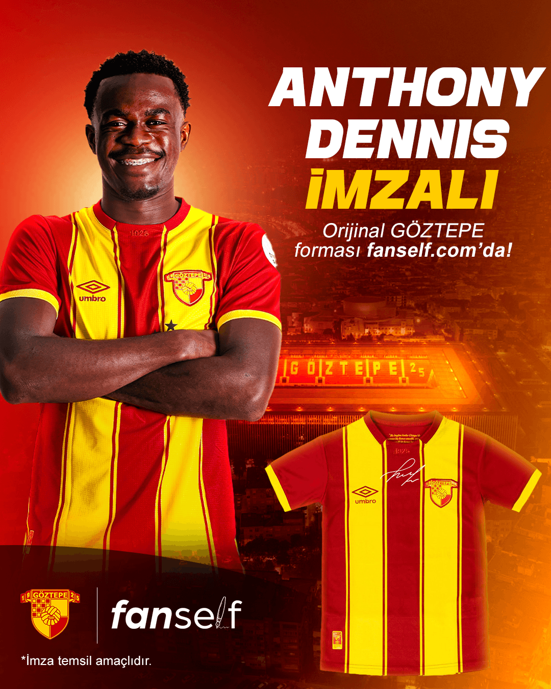Anthony Dennis İmzalı Göztepe Forması