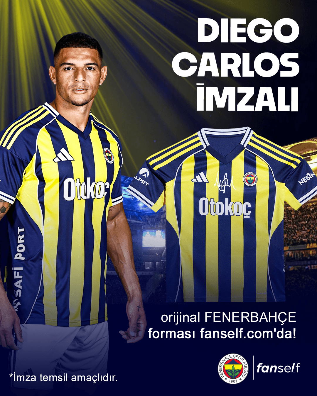 Diego Carlos Islak İmzalı Çocuk Forması