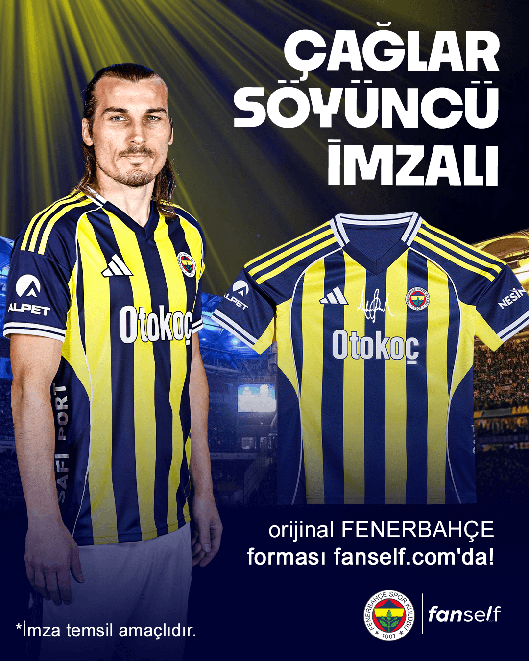 Çağlar Söyüncü Islak İmzalı Fenerbahçe Çocuk Forması