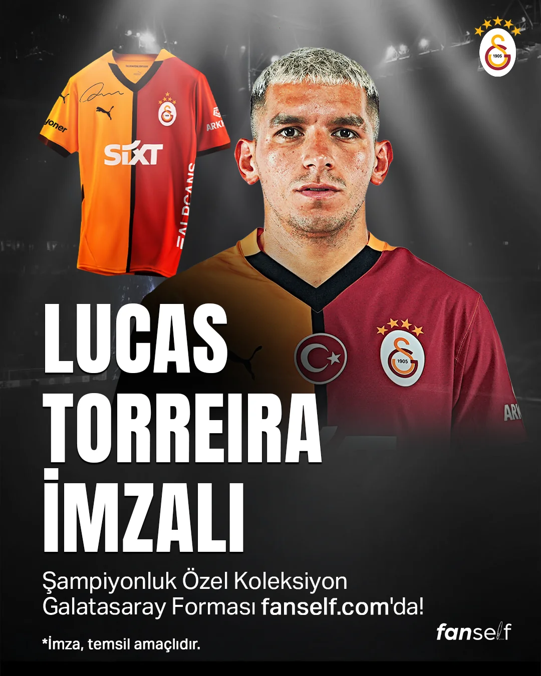 Lucas Torreira İmzalı Galatasaray 5 Yıldızlı Forması - Sınırlı Sayıdadır 