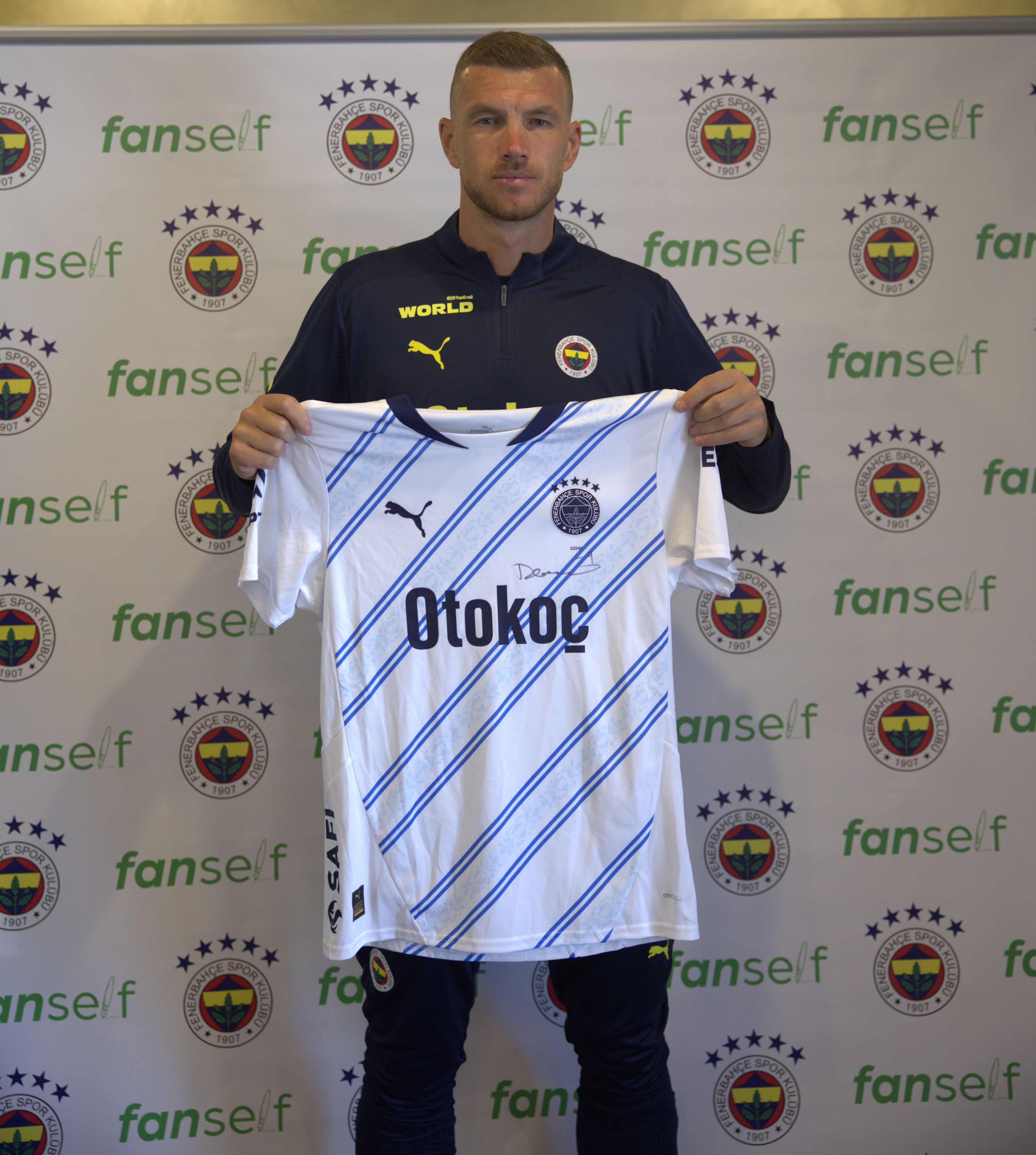 Edin Džeko Wet Signed Jersey