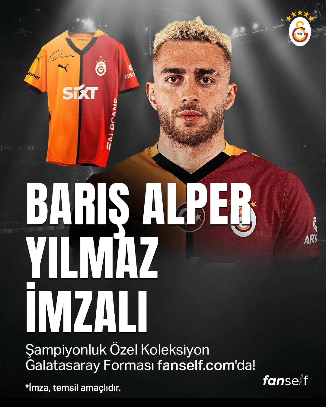 Barış Alper Yılmaz İmzalı Galatasaray 5 Yıldızlı Forması - Sınırlı Sayıdadır 