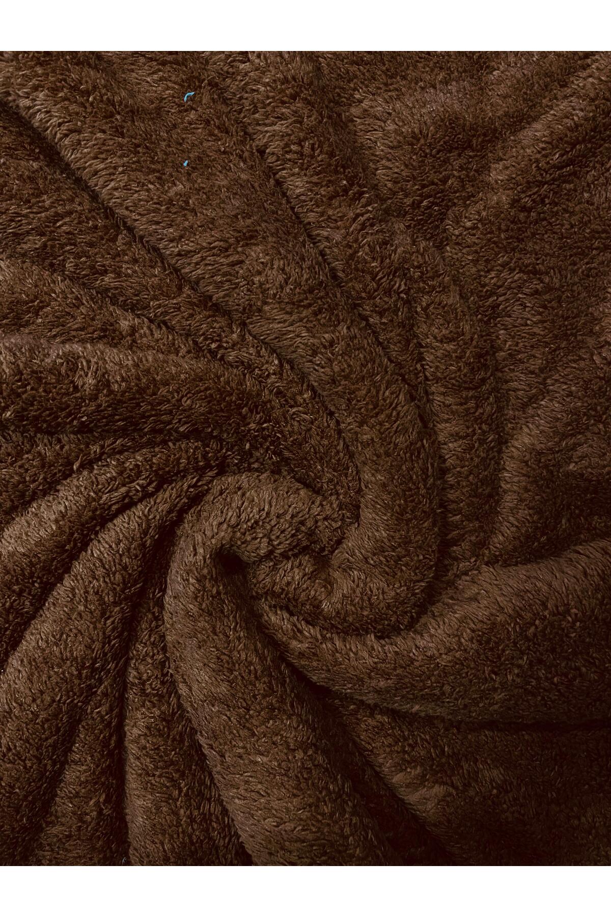 Çift Yüzlü Koyu Kahve Welsoft Peluş Kumaş 180 Cm En