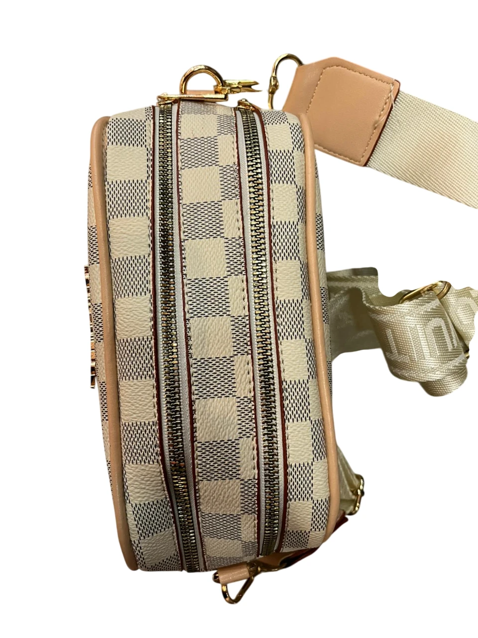 Louis Vuitton Kareli Krem Çanta