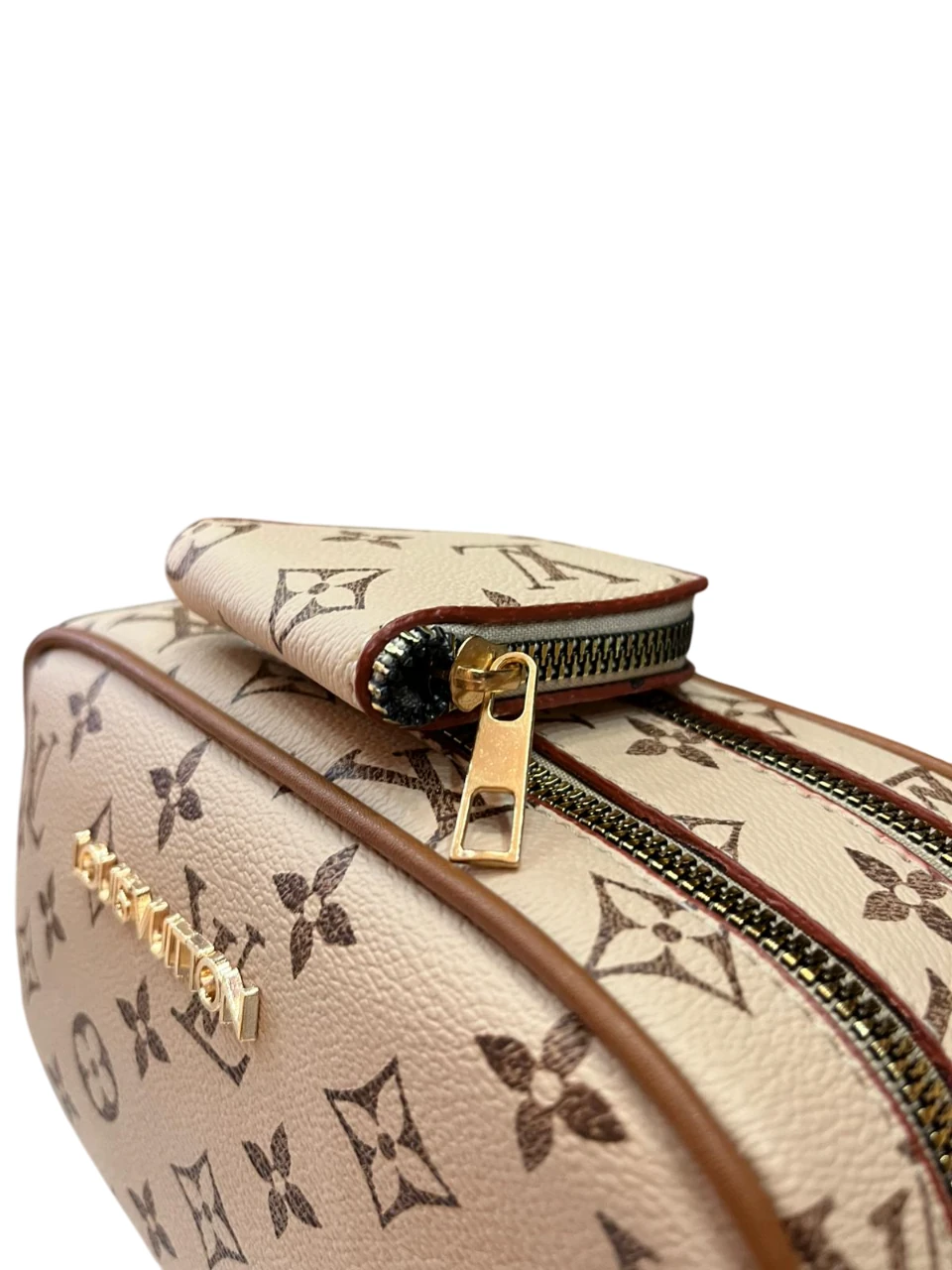 Louis Vuitton Desenli Krem Cüzdanlı Çanta 