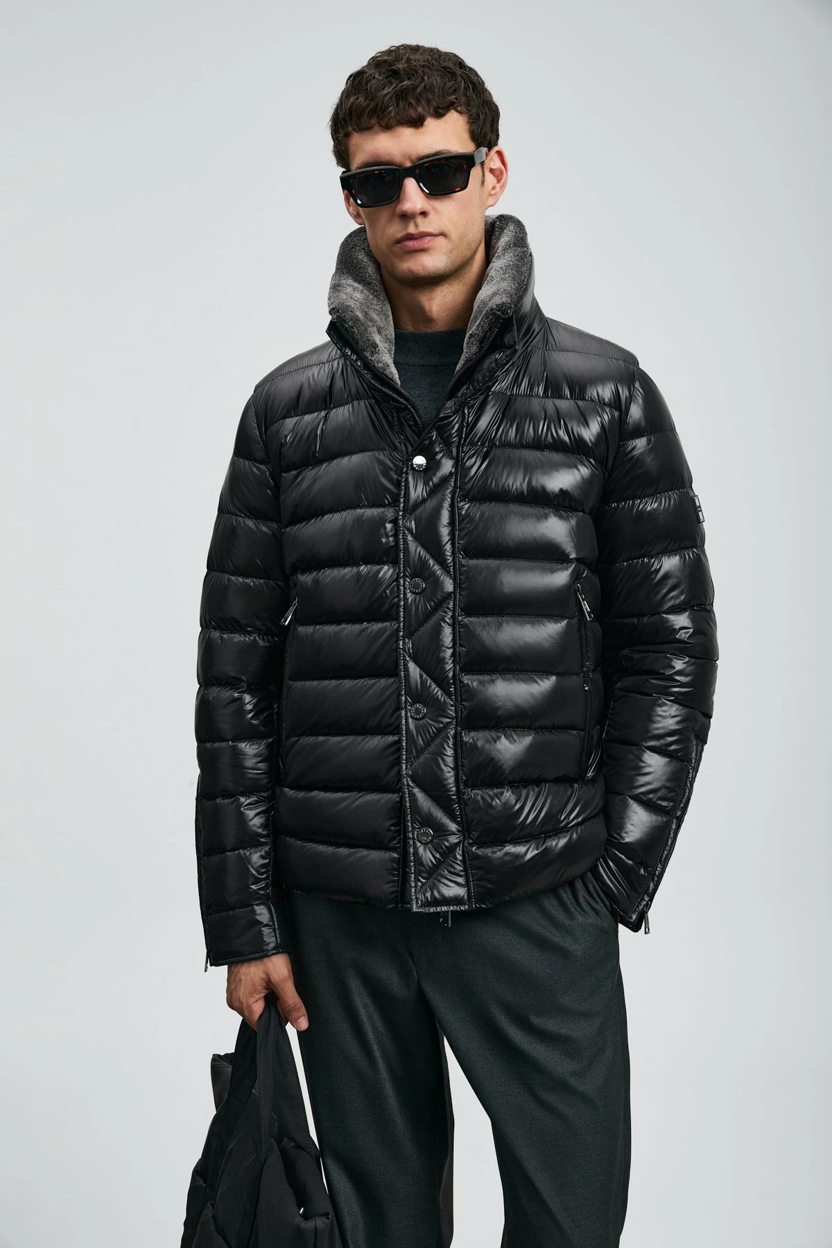 Lufian Kaz Tüyü Erkek Mont Siyah