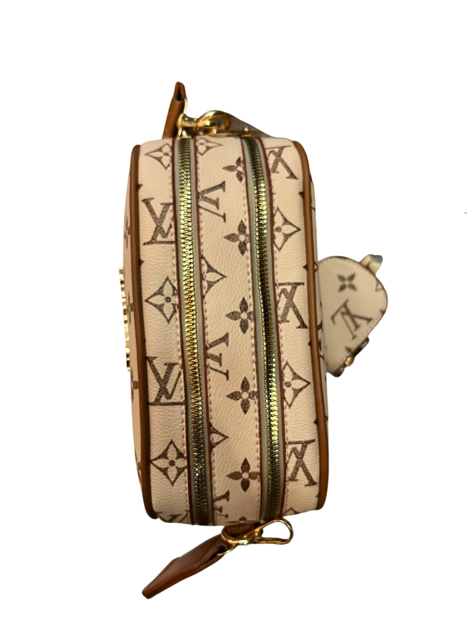 Louis Vuitton Desenli Krem Cüzdanlı Çanta 