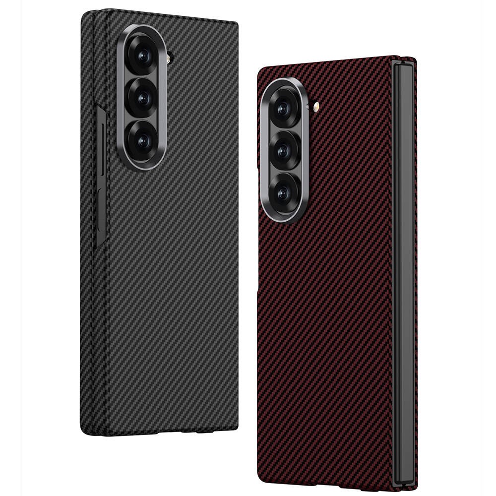 Galaxy Z Fold 6 Kamera Korumalı Karbon Fiber Tasarımlı Arka Yüzey Zore Kıpta Karbon