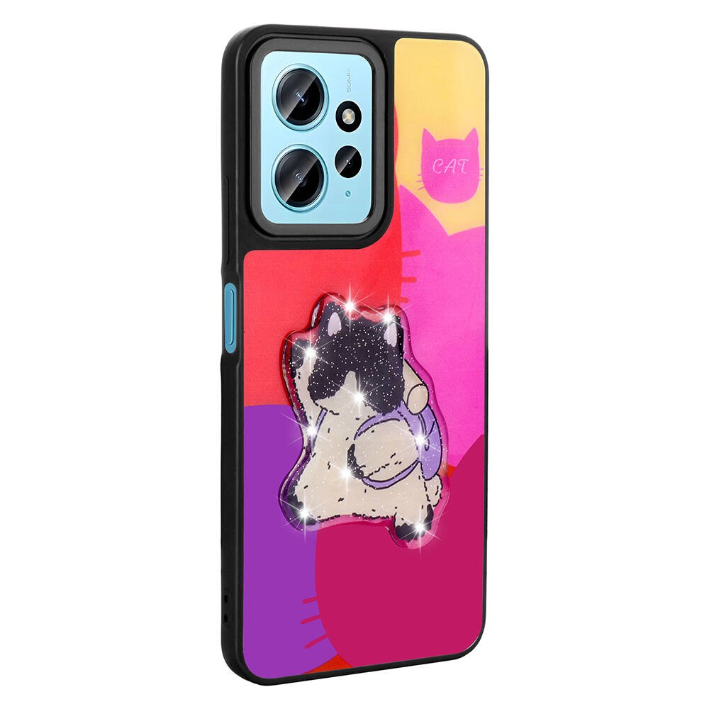 Xiaomi Redmi Note 12 4G Parlayan Kabartmalı İkonik Figürlü Zore Amas Silikon Kılıf