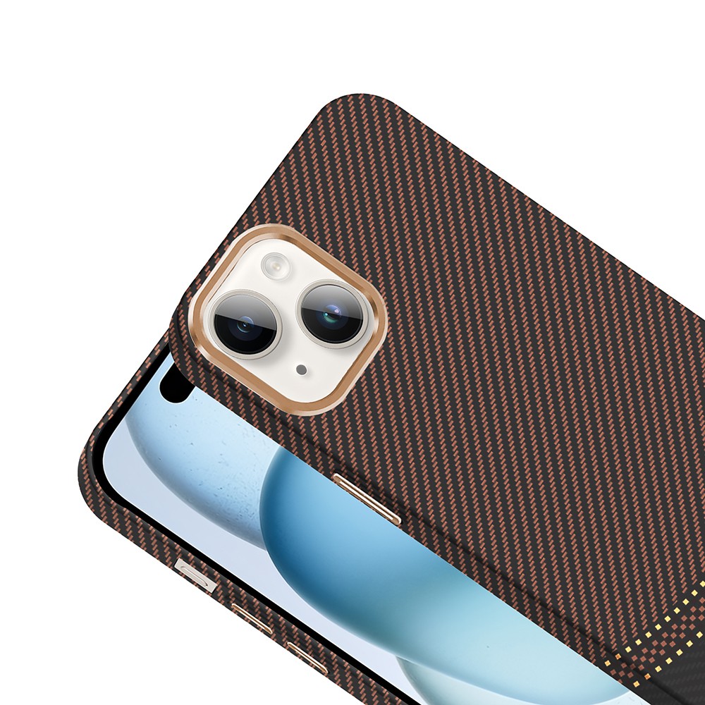 Apple iPhone 14 Kılıf M-safe Şarj Özellikli Karbon Fiber Görünümlü Zore Gros Kapak
