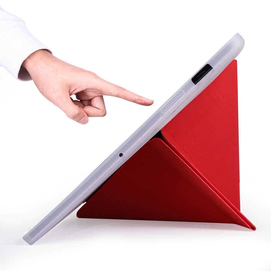 Galaxy Tab S7 Plus T970  Zore Tri Folding Kalem Bölmeli Standlı