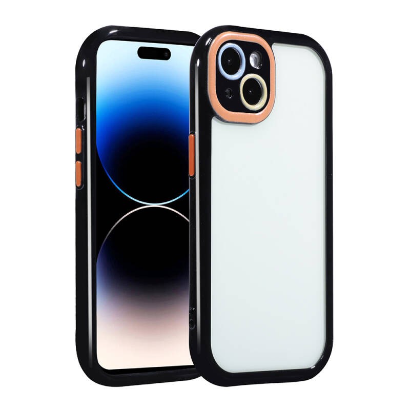 iPhone 13 Kılıf Kamera Korumalı Renkli Kenar ve Çerçeve Tasarımlı Zore Vitamin Kılıf Kapak